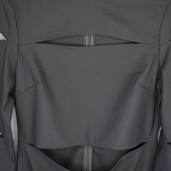 Asilio The Slasher Cutout Crew Neck Long Sleeve Midi Dress in Black size L/8 New - Picture 7 of 16